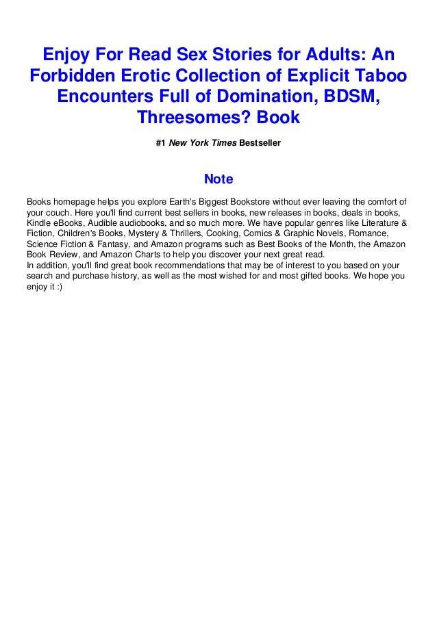 [DOWNLOAD IN ~!PDF (Sex Stories for Adults: An Forbidden Erotic