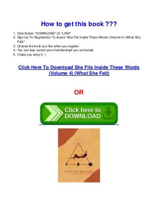 Download In Pdf She Fits Inside These Words Volume 4 What She Download In Pdf She Fits Inside These Words Volume 4 What She