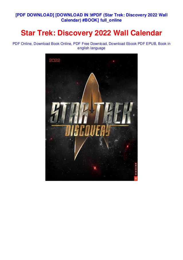 Download In Pdf Star Trek Discovery 2022 Wall Calendar Book