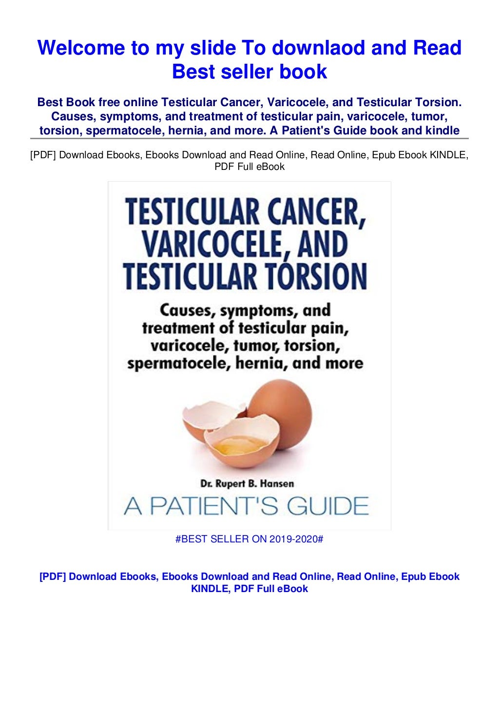 [DOWNLOAD IN ^PDF (Testicular Cancer, Varicocele, and Testicular