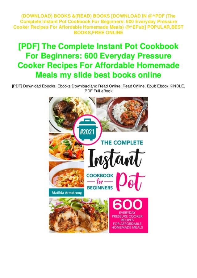 Download In Pdf The Complete Instant Pot Cookbook For Beginners