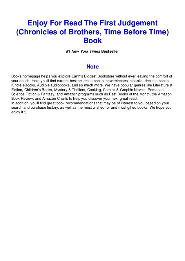 Download In Pdf The First Judgement Chronicles Of Brothers Time Download In Pdf The First Judgement Chronicles Of Brothers Time