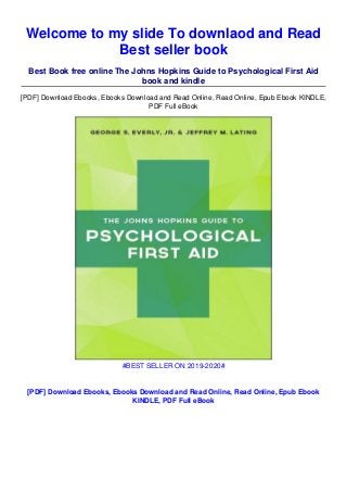 Download In Pdf The Johns Hopkins Guide To Psychological First Ai