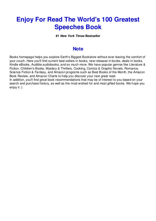 Download In Pdf The World S 100 Greatest Speeches Epub