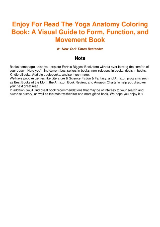 Download Download In Pdf The Yoga Anatomy Coloring Book A Visual Guide To