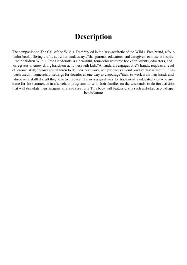 Download In Pdf Wild And Free Handcrafts Thirty Six Activities To