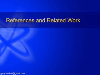 References and Related Work  