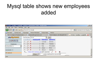 Mysql table shows new employees added 