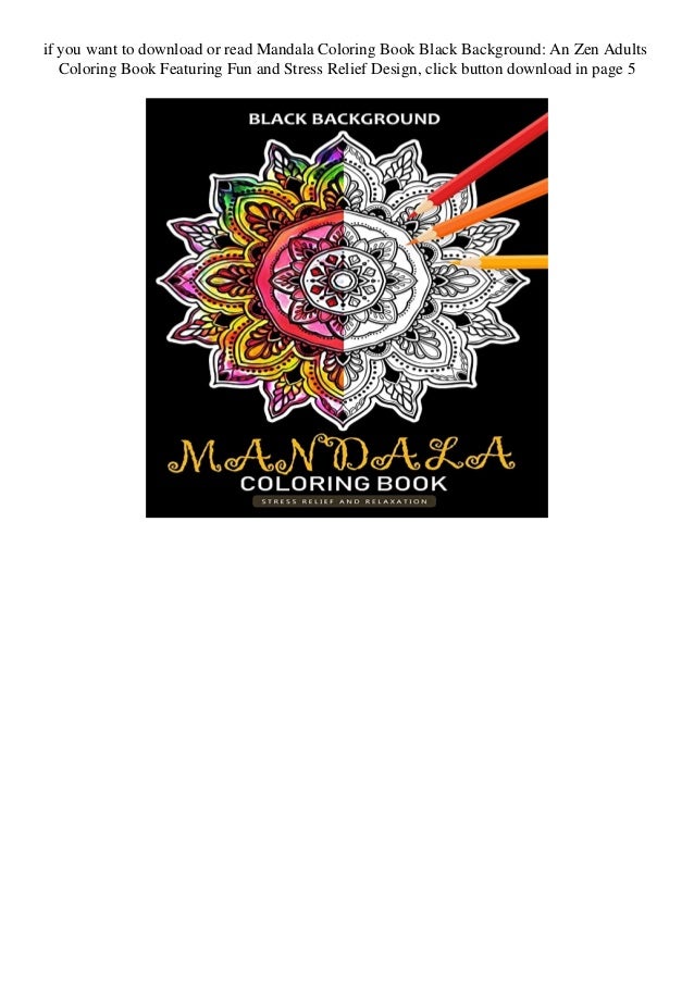 Download Download Mandala Coloring Book Black Background An Zen Adults Colorin