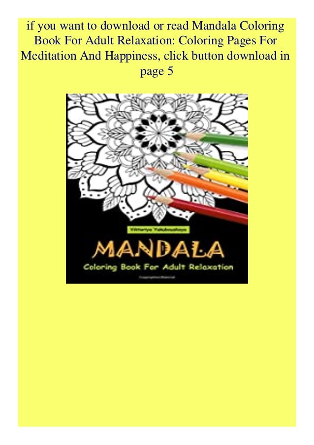 Download Download Mandala Coloring Book For Adult Relaxation Coloring Pages Fo