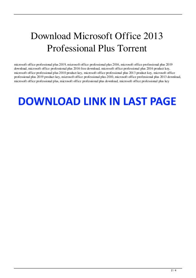 Download Microsoft Office 2013 Professional Plus Torrent
