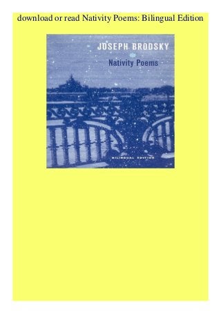 Download Nativity Poems Bilingual Edition Full Online