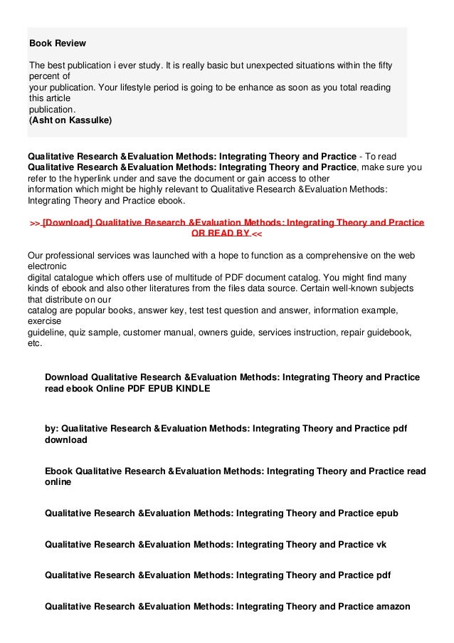 qualitative research & evaluation methods integrating theory and practice pdf