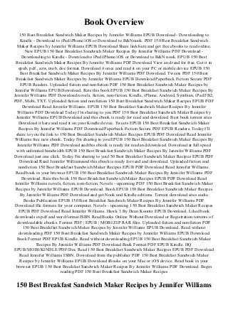 Download Pdf 150 Best Breakfast Sandwich Maker Recipes Full Pages