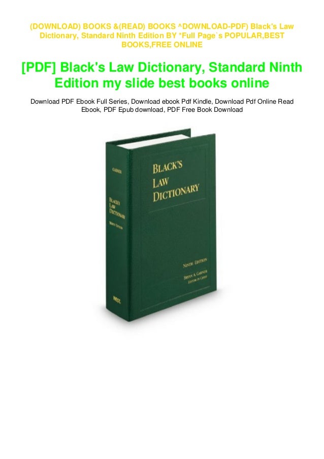 ^DOWNLOADPDF) Black's Law Dictionary, Standard Ninth Edition BY *Full