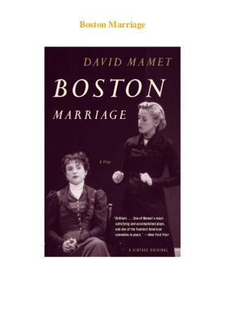 Boston marriage mamet pdf file