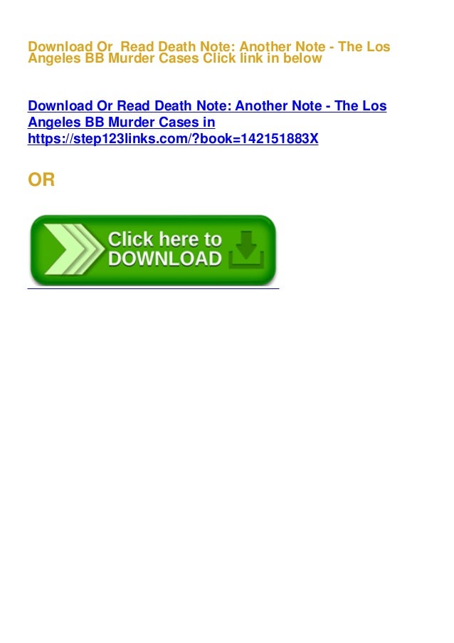  DOWNLOAD PDF Death Note Another Note The Los Angeles BB Murder 