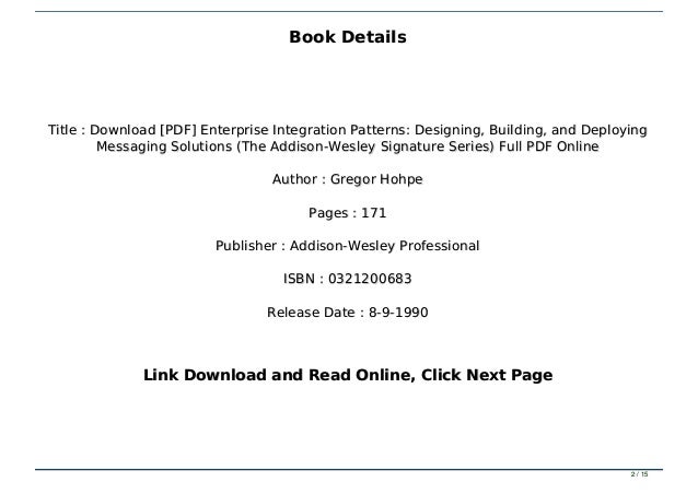 Download Pdf Enterprise Integration Patterns Designing Building