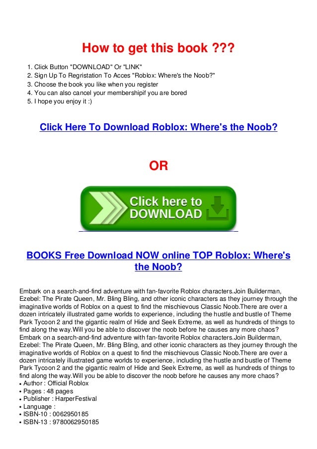 Download Pdf Epub Roblox Where S The Noob By Official Roblox - roblox register online