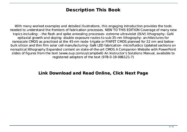 Download Pdf Fabrication Engineering At The Micro And Nanoscale