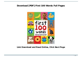 Download [PDF] First 100 Words Full PagesDownload [PDF] First 100 Words Full Pages
Download [PDF] First 100 Words Full PagesDownload [PDF] First 100 Words Full Pages
Link Download and Read Online, Click Next PageLink Download and Read Online, Click Next Page
1 / 151 / 15
 