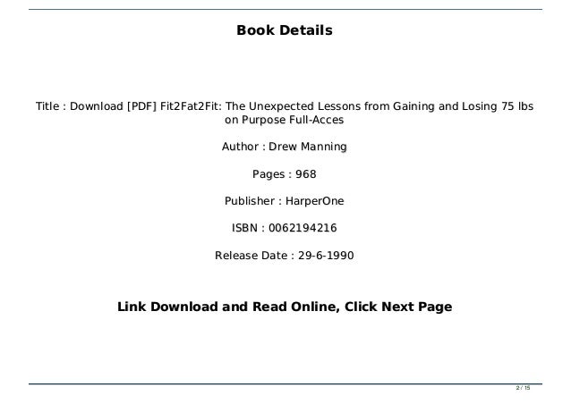 Download Pdf Fit2fat2fit The Unexpected Lessons From Gaining And L