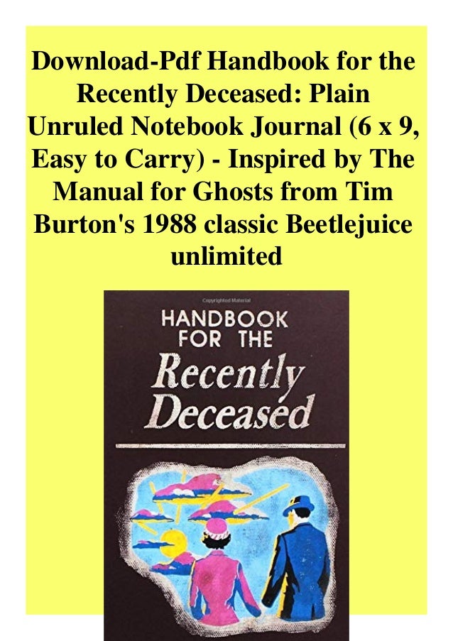 Download Pdf Handbook For The Recently Deceased Plain Unruled Noteboo