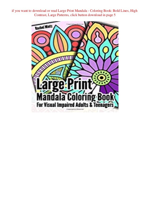 Download Download Pdf Large Print Mandala Coloring Book Bold Lines High Con