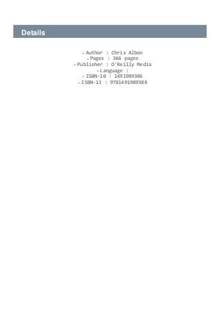 q
q
q
q
q
q
Author : Chris Albon
Pages : 366 pages
Publisher : O'Reilly Media
Language :
ISBN-10 : 1491989386
ISBN-13 : 9781491989388
Details
 