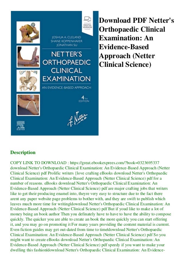 Download PDF Netter's Orthopaedic Clinical Examination An Evidence