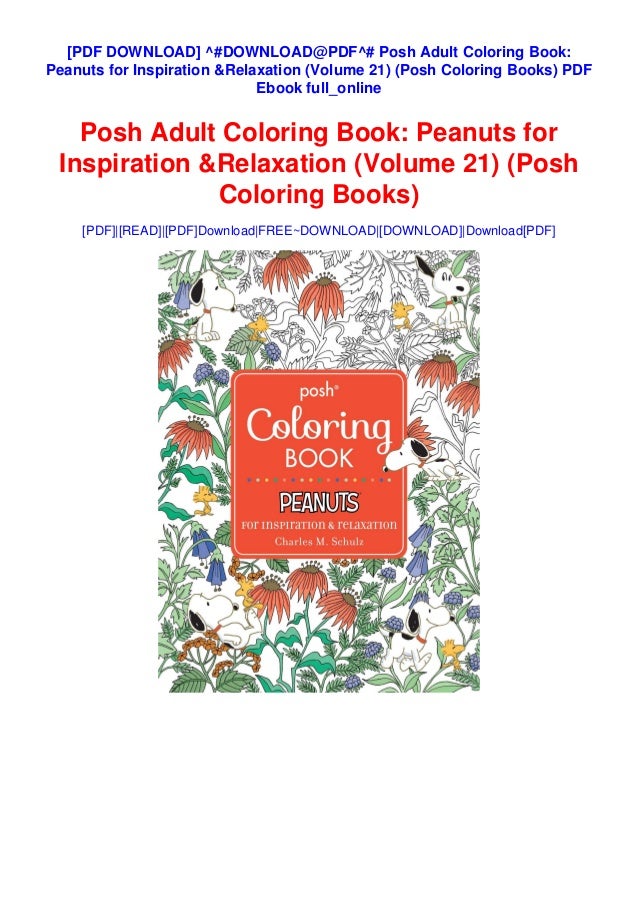 Download Download Pdf Posh Adult Coloring Book Peanuts For Inspiration