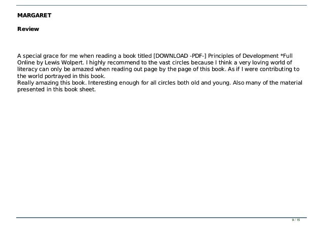 principles of development wolpert pdf free download