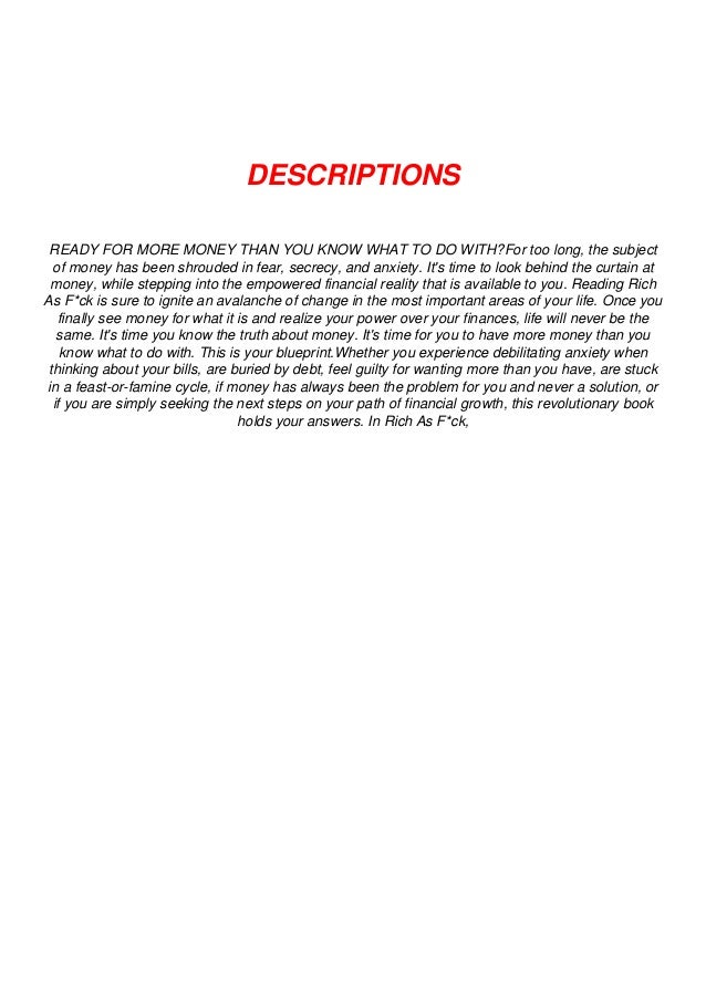 Download Pdf Rich As F Ck More Money Than You Know What To Do With Download Pdf Rich As F Ck More Money Than You Know What To Do With