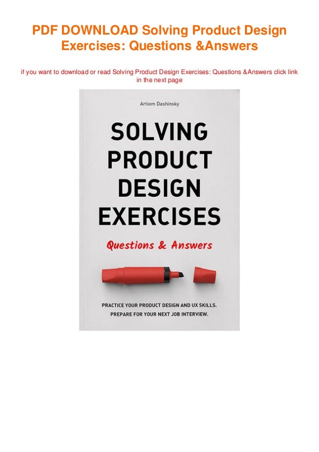 Download Pdf Solving Product Design Exercises Questions Answers