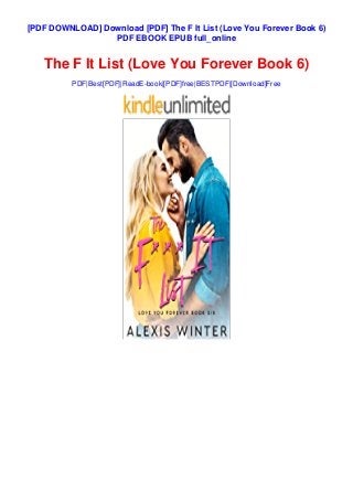 Download Pdf The F It List Love You Forever Book 6 Pdf Ebook Epub