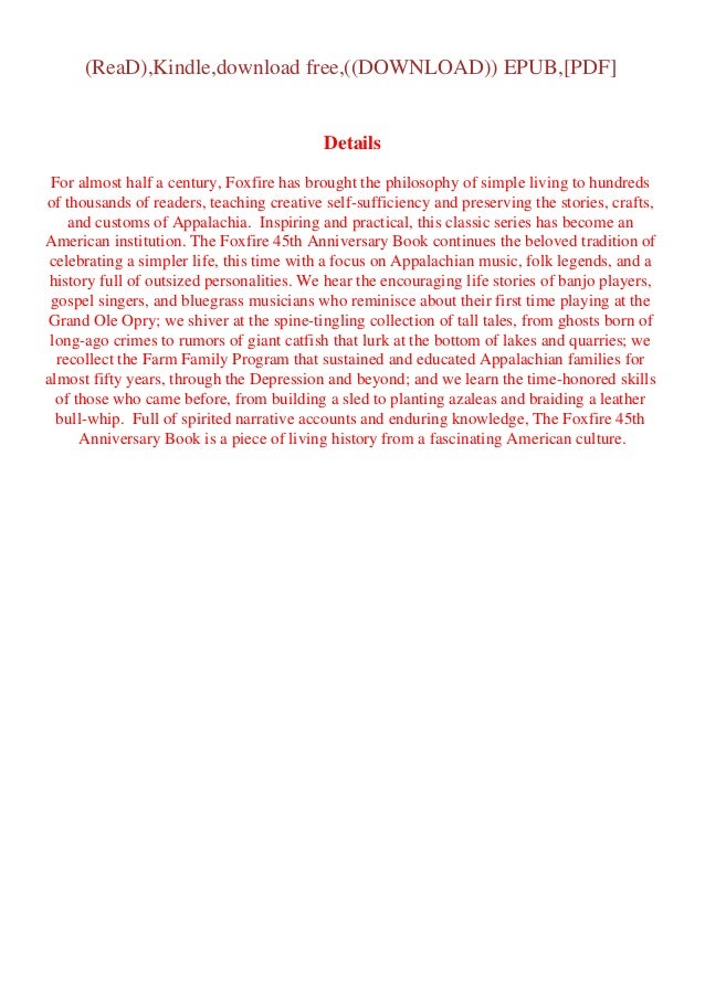 The Foxfire Book Of Simple Living PDF Free Download