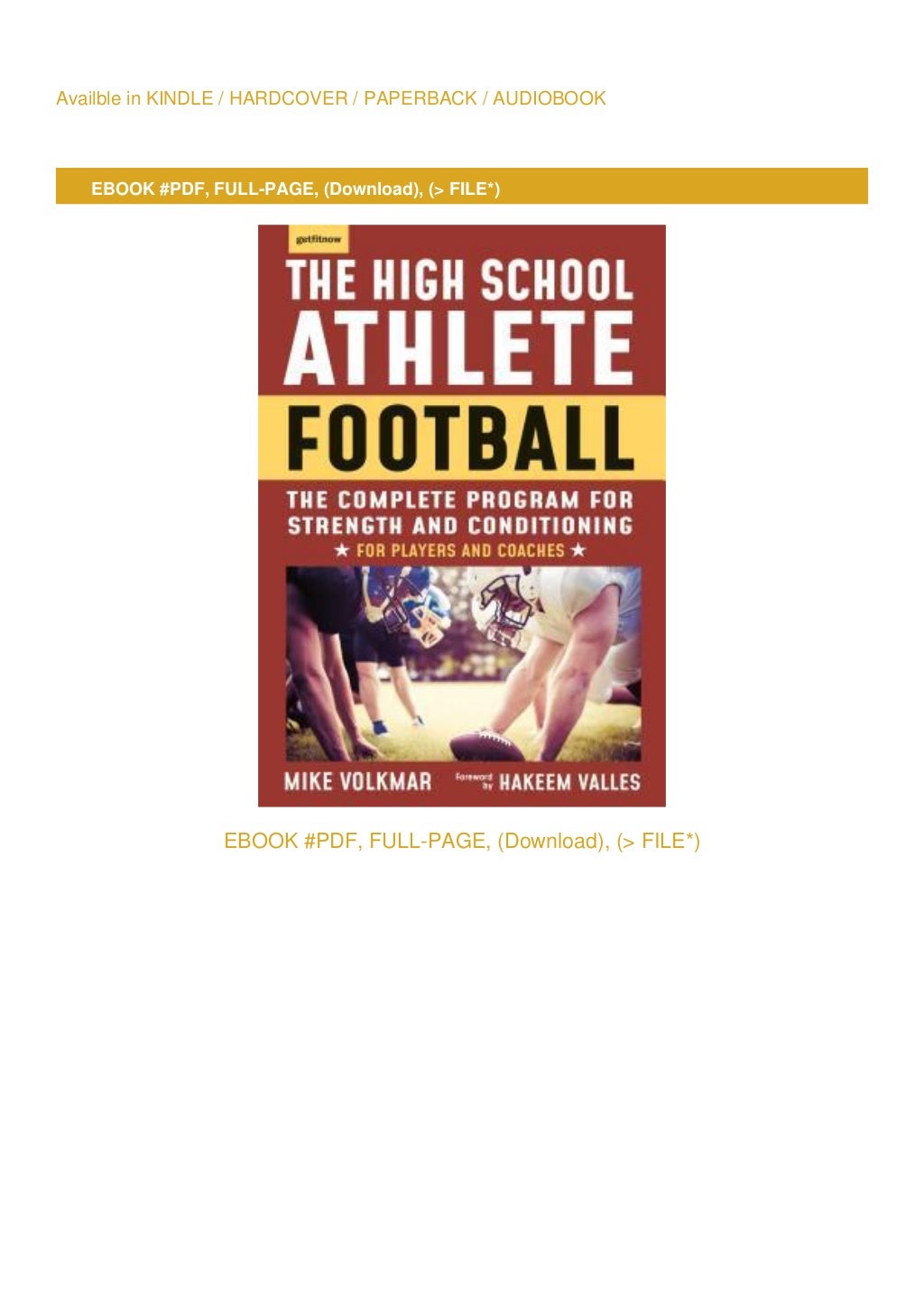 Download PDF The High School Athlete Football The Complete Program