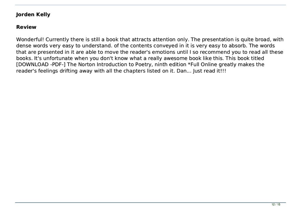 [DOWNLOAD PDF] The Norton Introduction to Poetry, ninth edition *Fu…