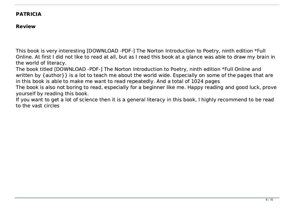 [DOWNLOAD PDF] The Norton Introduction to Poetry, ninth edition *Fu…