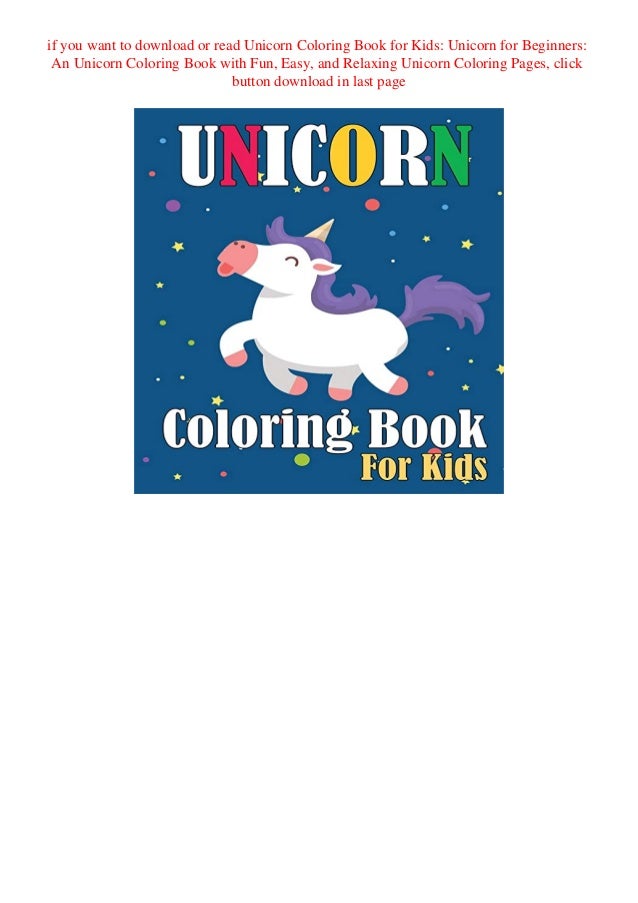 download pdf unicorn coloring book for kids unicorn for