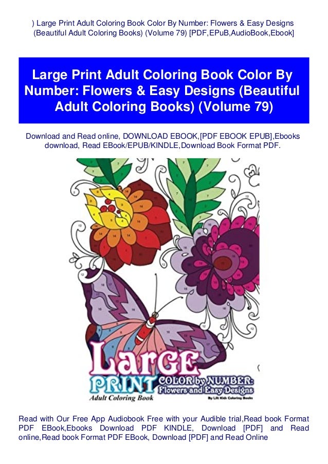 Download Pdf Large Print Adult Coloring Book Color By Number Flower