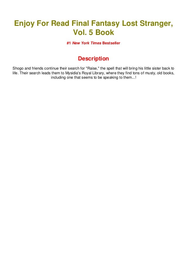 Download Read Pdf Epub Final Fantasy Lost Stranger Vol 5 By Hazuki Download Read Pdf Epub Final Fantasy Lost Stranger Vol 5 By Hazuki