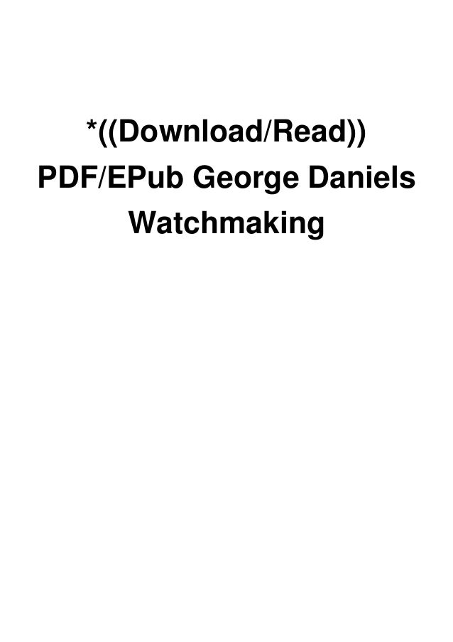 Watchmaking Daniels Pdf Watchmaking Daniels Pdf