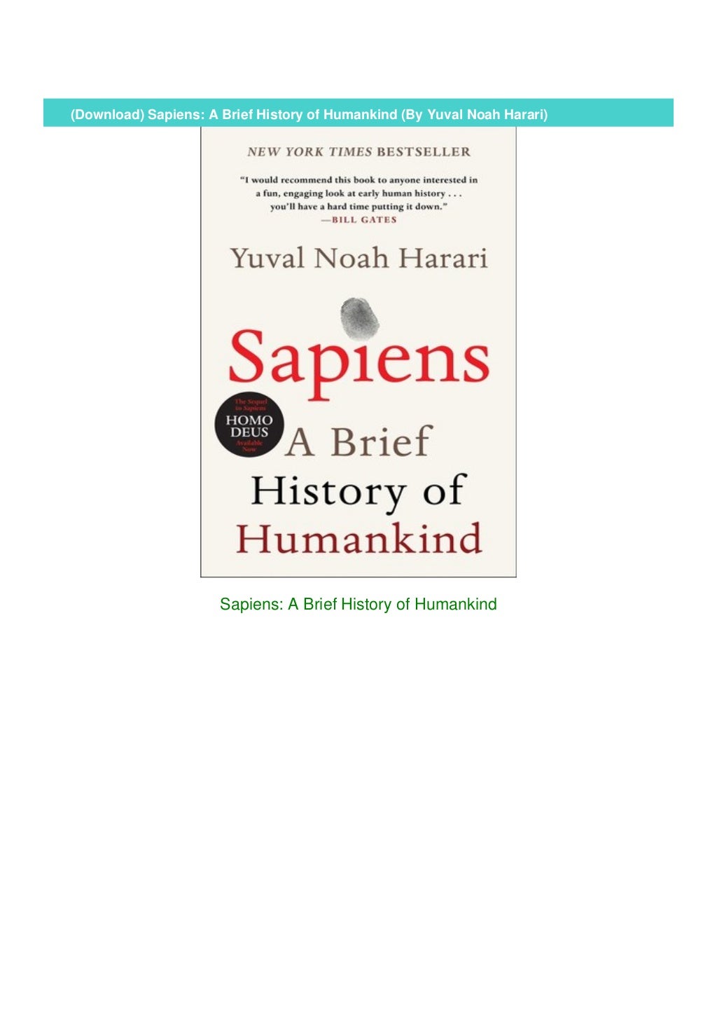 a brief history of humankind download