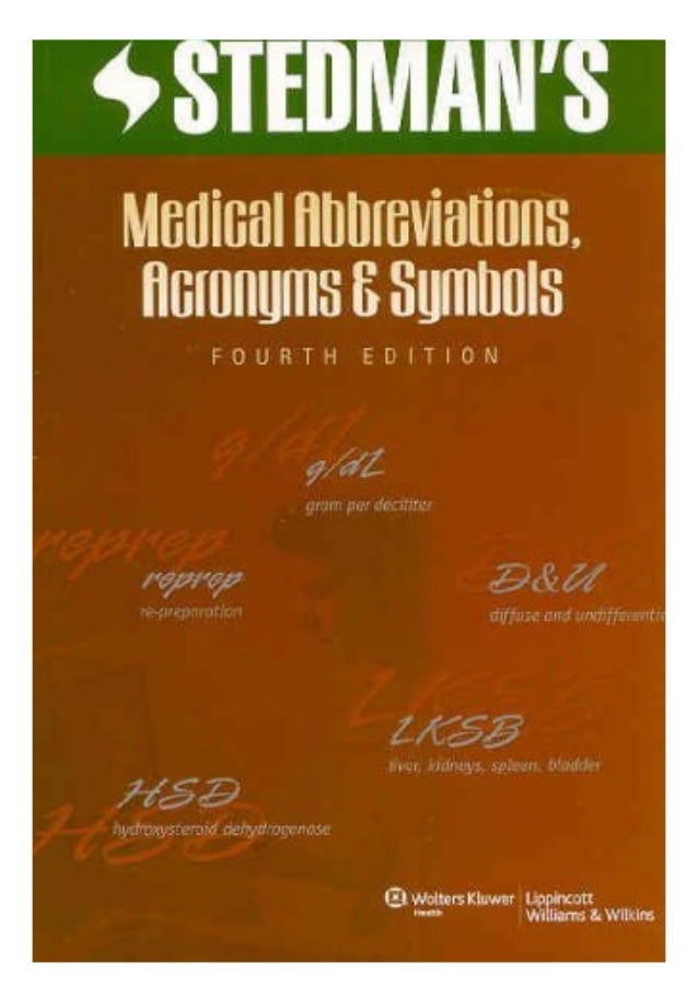 [DOWNLOAD] Stedman's Medical Abbreviations Acronyms & Symbols (Stedman