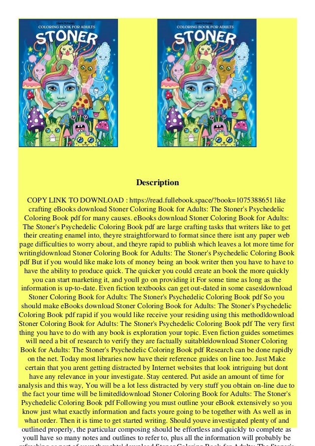 Download Download Stoner Coloring Book For Adults The Stoner S Psychedelic Col