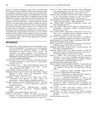 RURAL-URBAN MIGRATION AND URBAN INFORMAL SECTOR IN INDIA: AN INTER ...