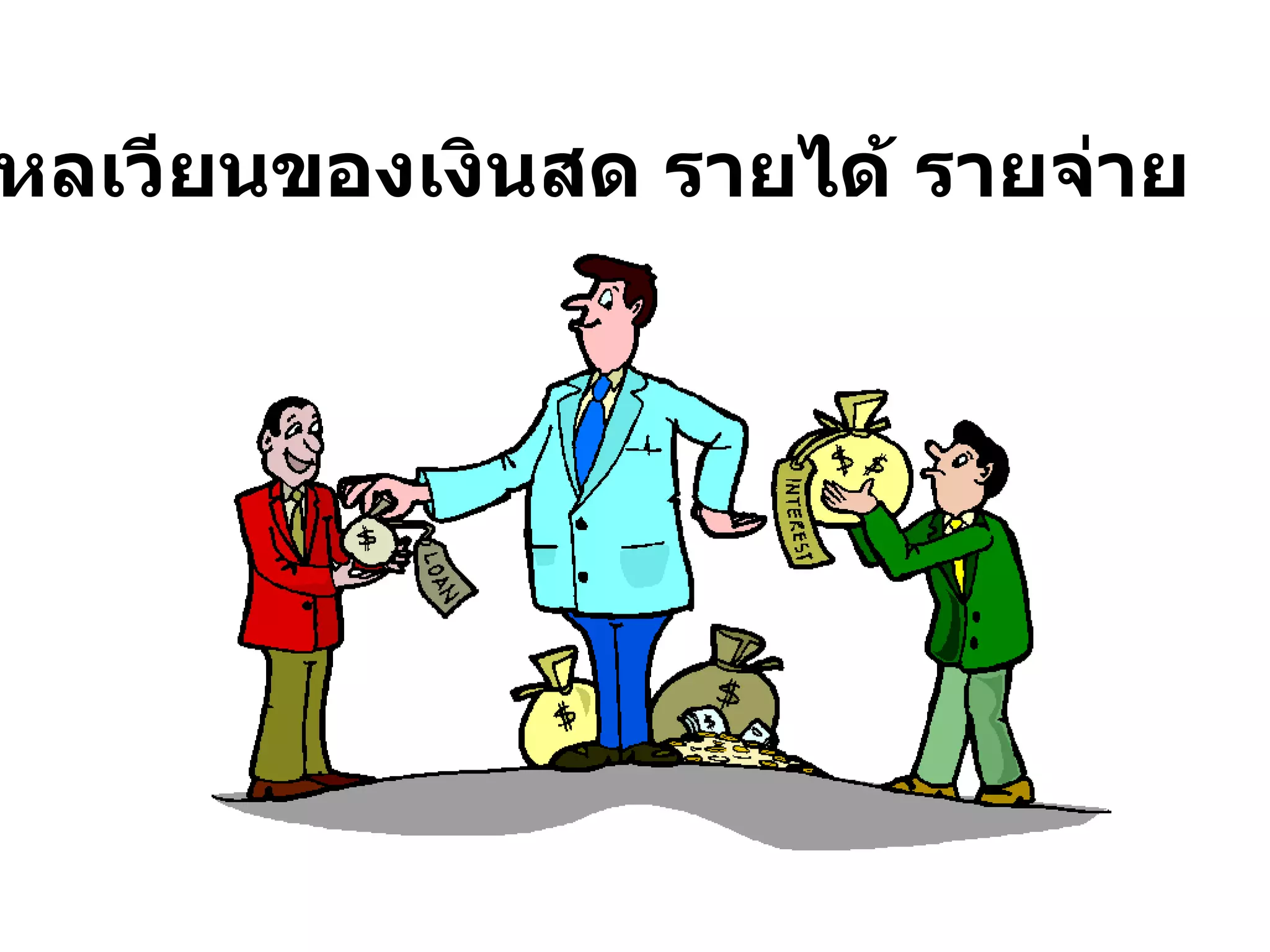 การไหลเวียนของเงินสด รายได้ รายจ่าย  
