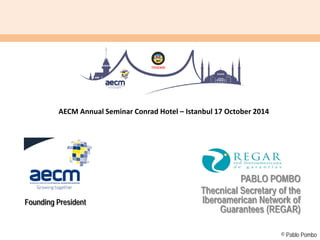 © Pablo Pombo
PABLO POMBO
Thecnical Secretary of the
Iberoamerican Network of
Guarantees (REGAR)
AECM Annual Seminar Conrad Hotel – Istanbul 17 October 2014
Founding President
 