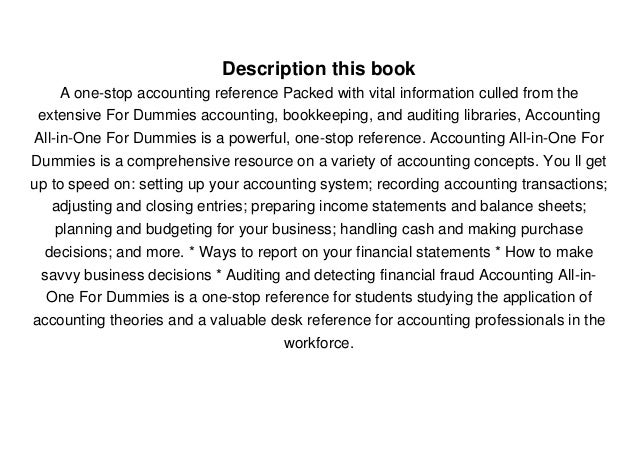 accounting for dummies pdf free download
